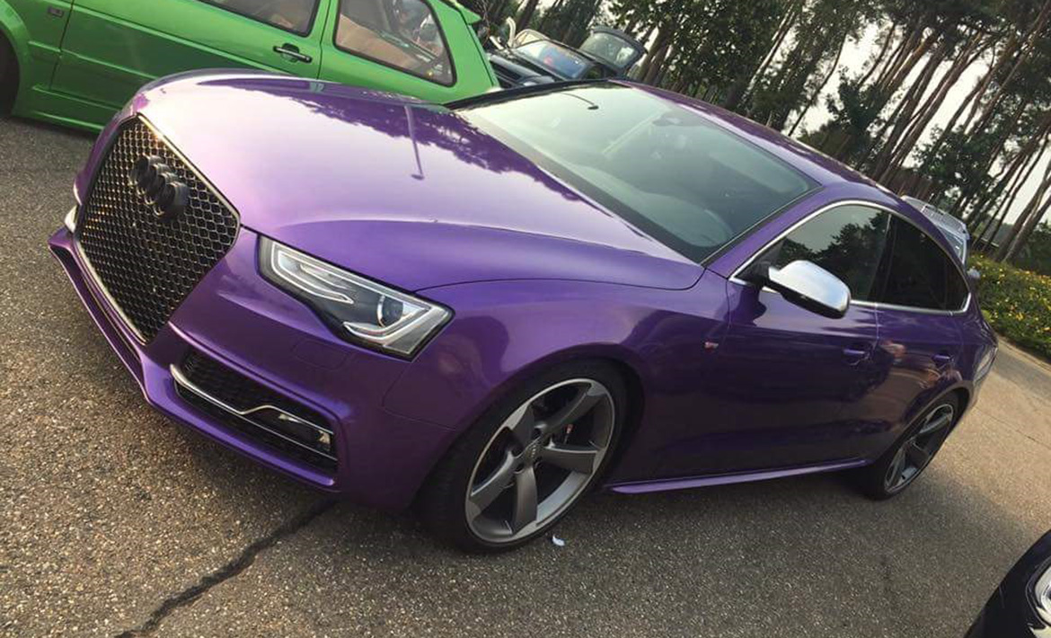 Audi A5 purple oracal wrap